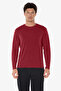 Men's Burgundy Crew Neck Micro Modal Extra Soft Winter Pajama Set 6032 - 3
