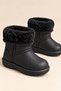 Children's Fur Boots Waterproof Non-Slip Sole Boys Girls Unisex Children's Rain Boots with Fur Inside Snow Boots - 8