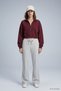 Wide Leg Sweatpants with Elastic Waist 9218m Gray Melange