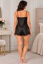 Korean Satin Guipure Detailed Ruffle Shorts Pajama Set - 2