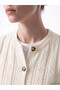 Ecru Crew Neck Openwork Women's Knitwear Sweater - 3