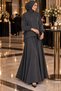 Women's Balloon Sleeve Lace Detailed Modal Tunic Skirt Hijab Double Set - 4