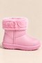 Children's Fur Boots Waterproof Non-Slip Sole Boys Girls Unisex Children's Rain Boots with Fur Inside Snow Boots - 8