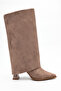 Women's Special Detachable Design Short Boots Striped Heeled Pointed Toe Zippered Women's Boots Short Boots - 4