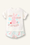 100% Cotton Ribbed 2-Piece Ecru Pajama Set for Baby Girl - 2