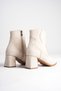 Women's Beige Suede Zippered 7 cm Thick Heeled Winter Boots with Western Detail - 9