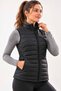 Women's Black Inflatable Vest Quilted Zippered Casual Outdoor Sports Vest