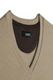 Men's Large Size V-Neck Wheat Sweater Thessaloniki Knit Classic Pattern - 5550H Bat - 4