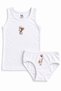 Girl's 2-Piece Underwear Set, Off-White Rabbit Print, 2-Piece Undershirt and Panties Set, Cotton Kids' 2-Piece Set, Patterned 2-Piece Underwear, Gift Underwear 2Tkm-20-B
