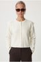 Women's New Dianna Ecru Shoulder Detailed Knitwear Cardigan - 2