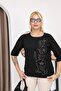 Embroidered Stoned Glitter Cotton Mercerized Sweater - 6