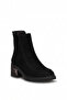 D26Kb-1990Women's Genuine Leather Heeled Boots Black - 2