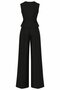 Black Donna Double-Breasted Collared Vest and Trousers Set - 3Y8496 - 2