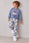 Boy's Teddy Bear Printed Sweatshirt Patterned Jogger Pants Top and Bottom Set