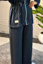 6721 - Stylish, Comfortable, Loose Viscose Soft Modal Fabric, Waist Drawstring Detail, Zippered Women's Set - 7
