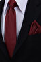 Hand Made 8 cm Small Pattern Red Color Handkerchief Tie - 2