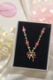 Women's Gold Color Flower Bow Detailed Zircon Stone Elegant Necklace Valentine's Day Birthday Gift - 4