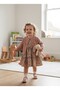Girl's Crispy Printed Long Sleeve Dress and Knit Cardigan Set