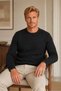 Men's Long Sleeve Crew Neck Hair Braided Timeless Classic Stylish Elegant Soft Textured Casual Black Knitwear Sweater - 7