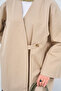 Women's V-Neck Single Button Jacket Stone - 5