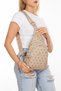 Women's Black Leather Monogram Patterned Cross Waist Chest and Shoulder Bag
