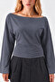 Asymmetric Collar Casual Smoked Knitted Blouse - 5