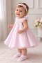 9-36 Months Stone-Embellished Flowered Dress - Pink - 2