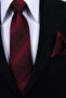 Hand Made 8 cm Striped Pattern Red Claret Red Color Handkerchief Tie