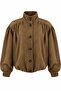 Tan Padded Suede Bomber Jacket - 5180