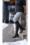 Women's Below the Knee Cream Heeled Shiny Detailed Zippered Leather Look Long Boots - 6