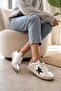 26Bk248.777 Women's Genuine Leather Classic Sneaker Silver