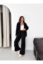 Women's Suede Fabric Stand Collar Jacket with Snap Fasteners, Hidden Zipper and Multiple Pockets - 3