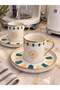 2-Person Porcelain Acem Turquoise Coffee Cup Set - 2