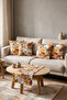 Orange Tile Terrazzo Stone Double-Sided Suede 5-Piece Living Room Set - 4 Cushion Covers 43X43 cm + Runner 140X40 cm - 2