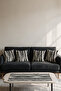 Black and White Zebra Pattern Double-Sided Printed Suede 5-Piece Living Room Set - 4 Cushion Covers 43X43 cm + Runner 140X40 cm - 2
