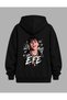 Crush Grup Efe Designed Back and Front Printed Hooded 100% Cotton 3 Thread Threaded Hoodie Oversize Sweatshirt