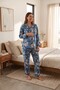 Evelia Floral Patterned Shirt Collar Buttoned Textured Wrinkled Maternity Pajama Set - 2