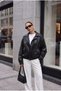 Vintage Oversize Bomber Leather Jacket