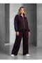 Women's Plus Size Zipper Long Sleeve Side Stripe Tracksuit Set 8292-27 - 2
