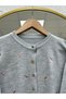 Dilnaz Floral Embroidered Gold Buttoned Knitwear Cardigan-Sy3346 Gray - 3