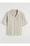 Vizyon New Season Beige Regular Fit Linen Look Men's Shirt - 5