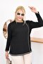 Plus Size Mercerized Sweater with Button Detail - 7