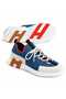 Men's Sports Shoes Navy Blue Cream – Thick Soled Casual Comfortable Sneaker - 3