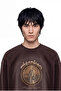 Men's Traveller Printed Oversize Long Sleeve T-Shirt Brown - 2