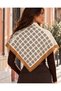 Choose Your Style Tan Four Pattern Collage Patterned Lace Embroidery Cut Scarf / Bandana 70 X 70 cm