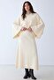 Cape Dress Combination Knitwear Double Set Cream 9488-Tk - 2
