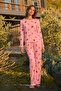 Women's Home Style Long Sleeve Pink Pajama Set