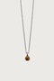 Unisex Octagonal Natural Stone Steel Necklace Brown