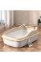 Large Size 48.5*34.7*18cm, Hight Quality, Nice Design Cat Litter Box, Open Cat Litter Box with High Rim And Shovel.