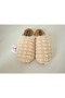 Women's Winter House Slippers Cream Beige Plush Textured Soft Comfortable Sole Closed Toe Slippers - 4